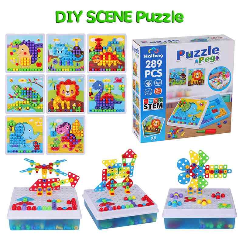289pcs Drill Screw Group Toy Kit Nut  3d Puzzle Blocks For-educational
