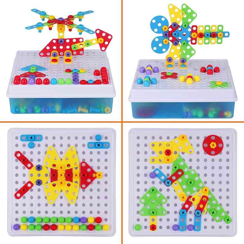 289stk boreskrue gruppe legetøjssæt møtrik 3D puslespil til børn-pædagogisk legetøj -