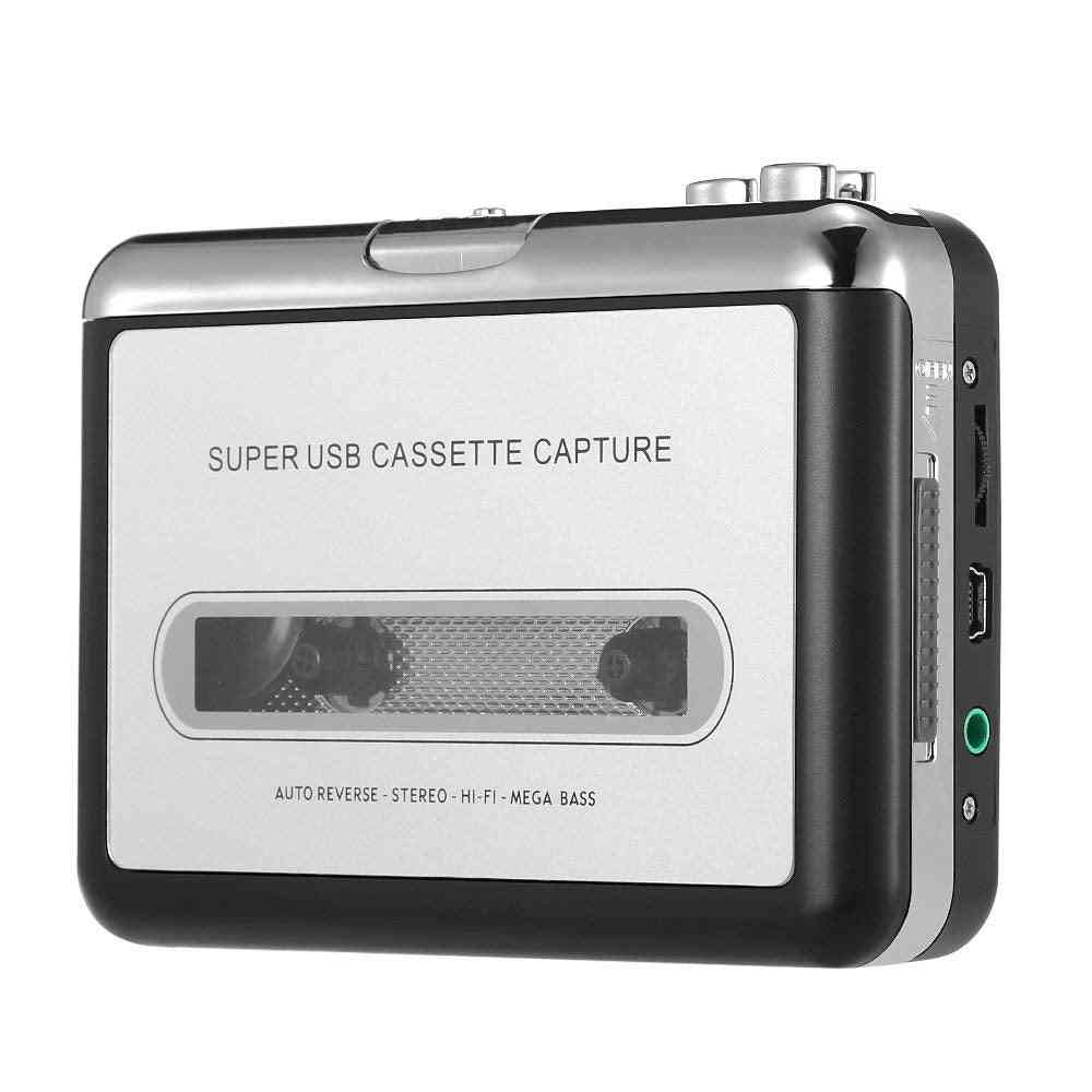 Casete, reproductor de cinta, captura grabadora de casete a través de usb compatible con computadoras portátiles y conversión de pc