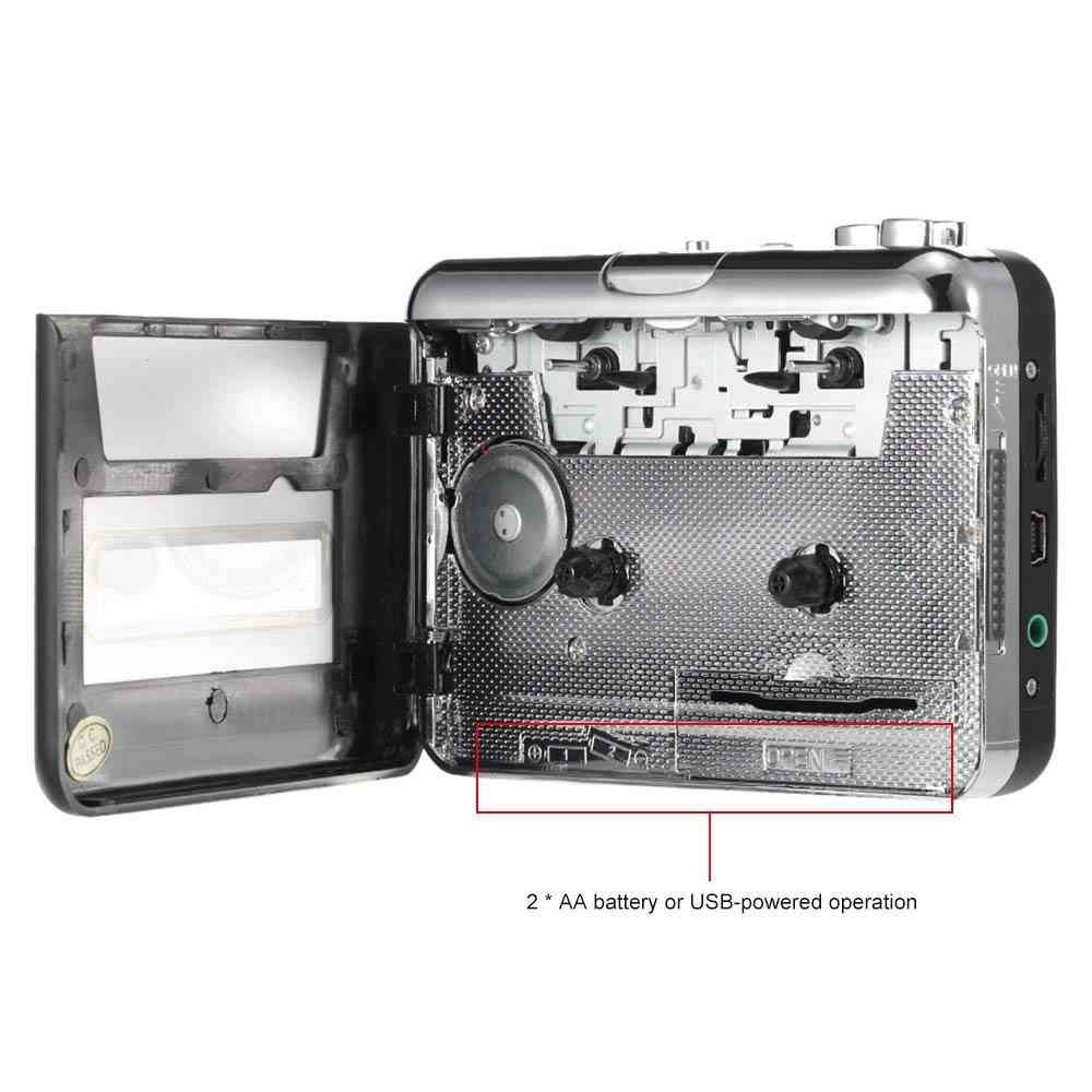Cassette, cassettespeler, vangt cassetterecorder via usb compatibel met laptops en pc converteren