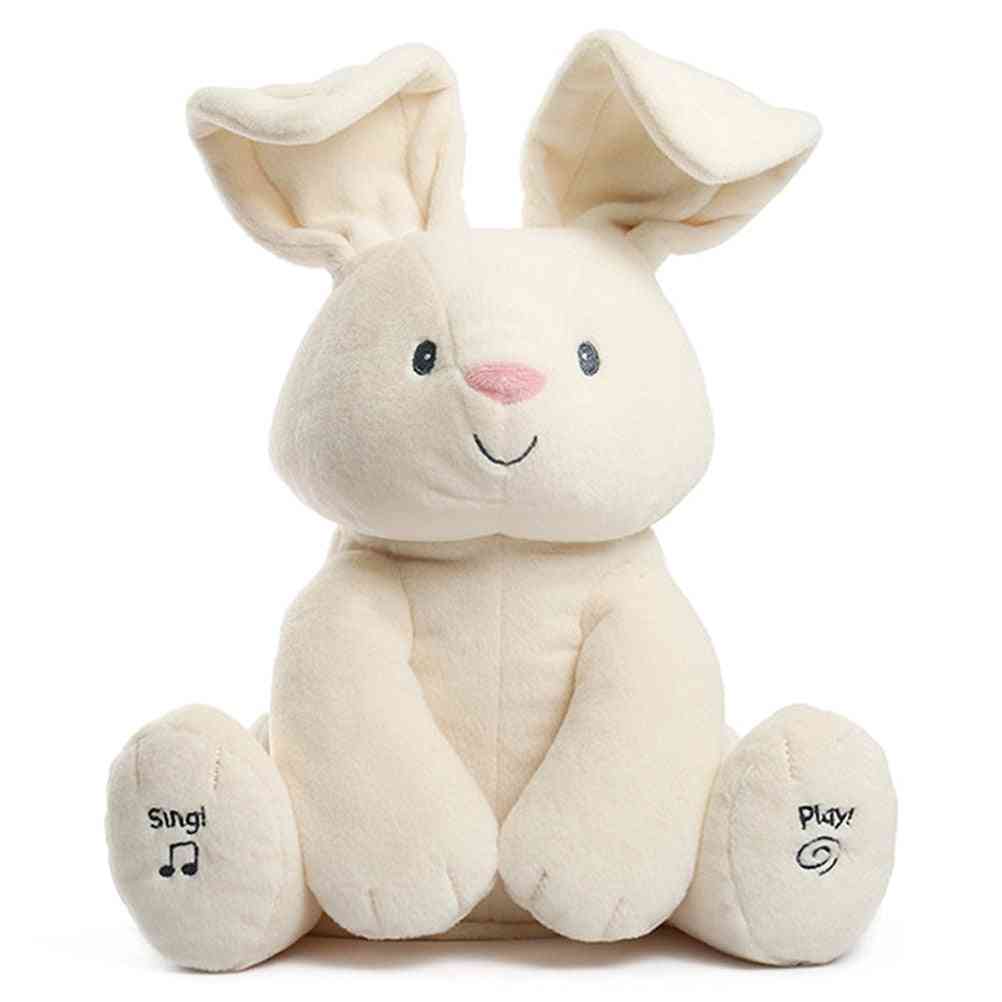 Detská elektrická hudba spev králik plyšová hračka pre bábiku
