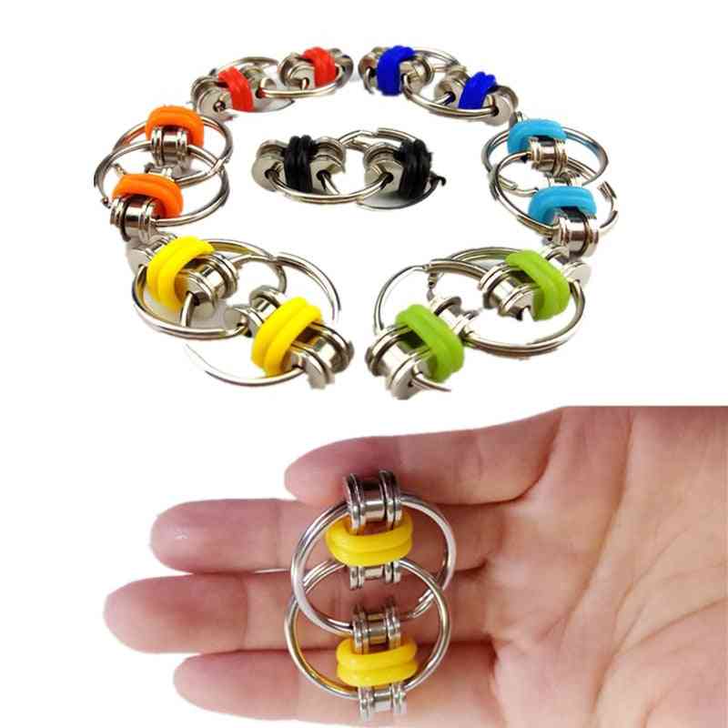 Tri-spinner Reduce Stress - Key Ring Fidget Toy For Autism, Fingertip Decompression Chain