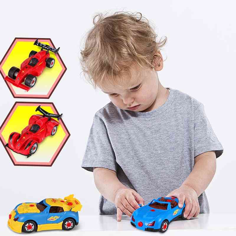 53szt 4 w 1 dzieci wiertarka elektryczna grupa zabawek-klocki samochodowe kreatywny montaż zabawki -