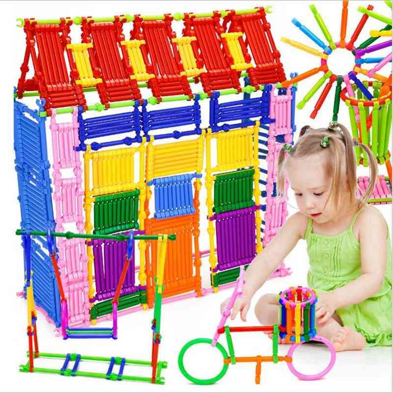 250st monterade byggpussel - smart stick plastpussel kreativitet pedagogiska leksaker för barn (ljusgrå) -