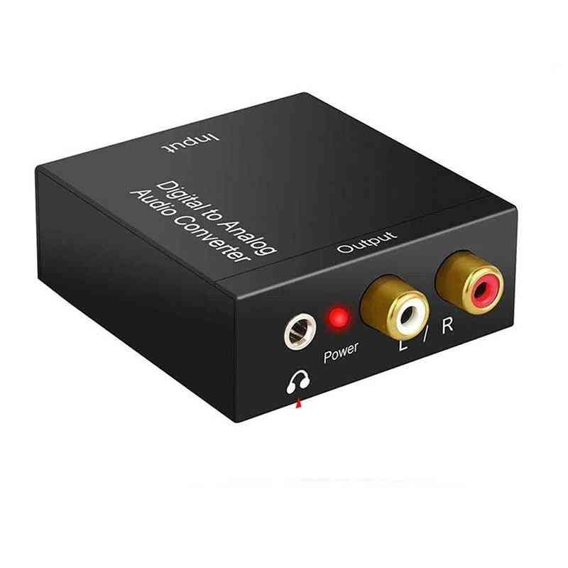 Aux Jack Coaxial Optical Digital Fiber To Analog Audio Converter