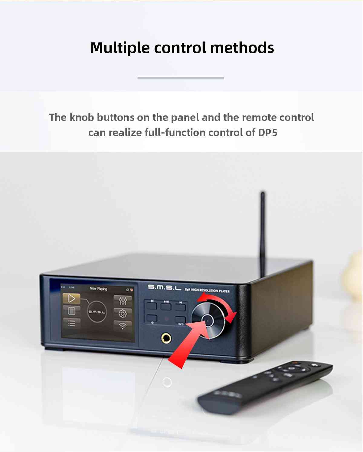 Smsl Dp5 Mqa Full Decoding Hifi Network Music Player, Es9038pro Steaming Playback Dsd256 Iis Usb Bluetooth Player