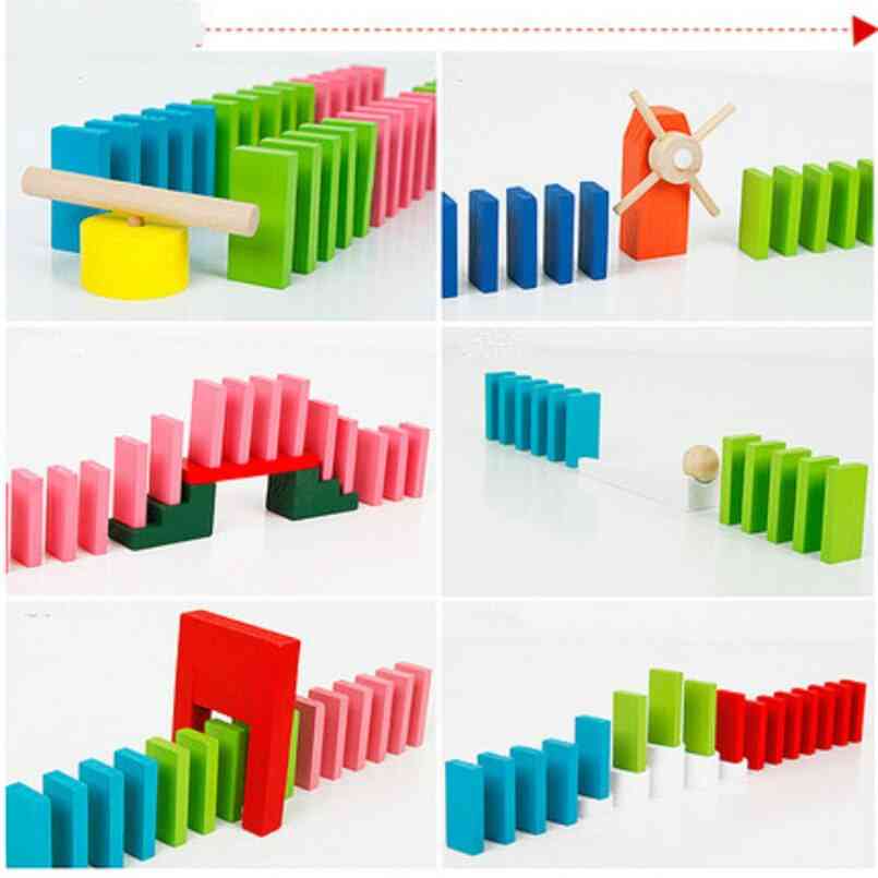 Colorful  Wooden Domino Accessories - Building Blocks