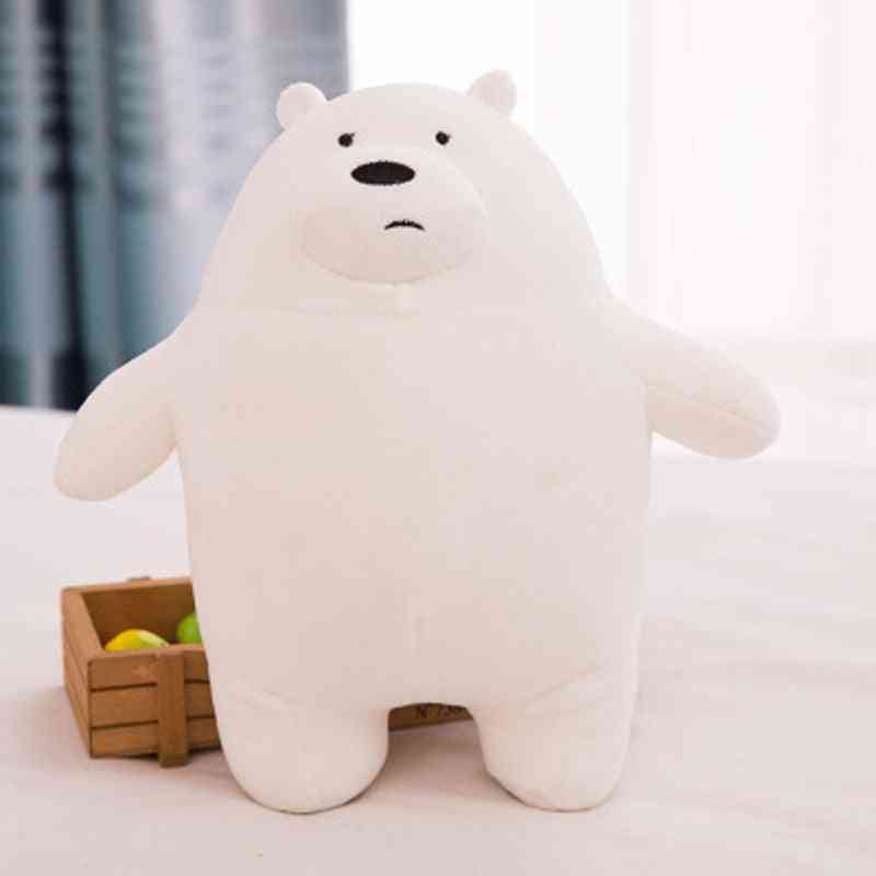 25cm Anime Cartoon Three Bare Bears bardzo miękka pluszowa lalka-śliczna stojąca panda, miś polarny pluszowe zabawki pluszowe prezenty dekoracyjne-30cm brązowy