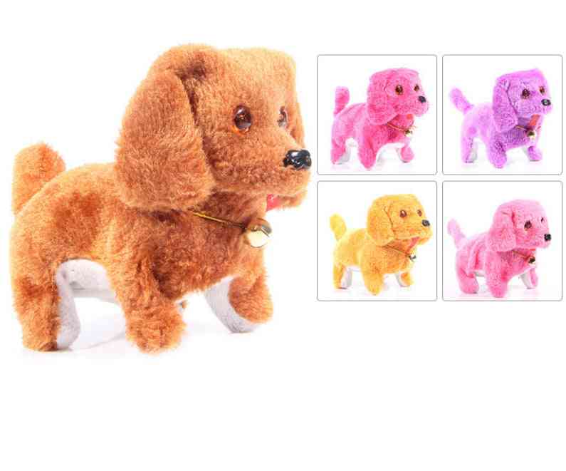 Electric Cute Plush Dog Light Led Eyes- Walking Barking Puppy Kids Toy Plush Toy