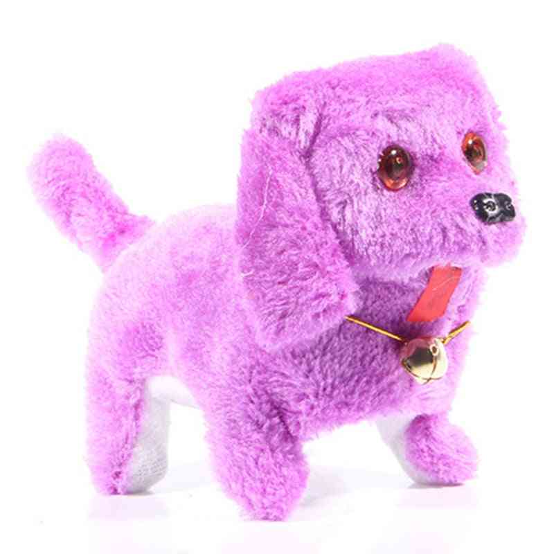 Elektrický roztomilý plyšový pes světlo led oči - chůze štěkání štěně děti hračka plyšová hračka