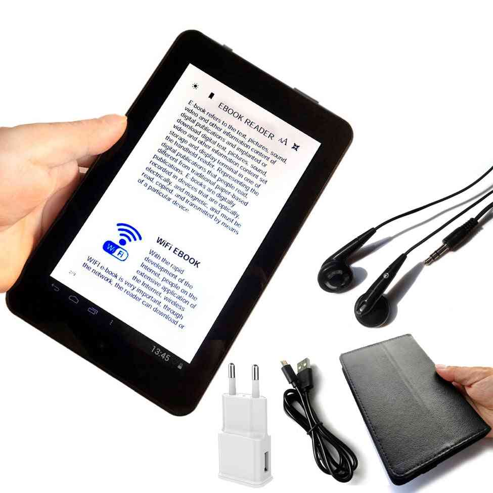 7-tommer LCD-skærm e-bog-læser smart HD øjenbeskyttet skærm, wifi digitale afspillere med global flersproget support - intet udvidelseskort