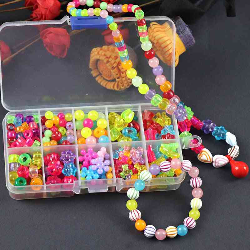 200 Stück Perlen Spielzeug für Kinder DIY handgemachte Halsketten, Armbänder Mädchen Kinder Perlen Puzzles Lernspielzeug - 01
