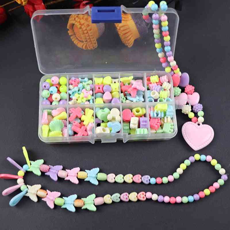 200stk perler legetøj til børn DIY håndlavede halskæder, armbånd pige børn perler gåder pædagogisk legetøj - 01
