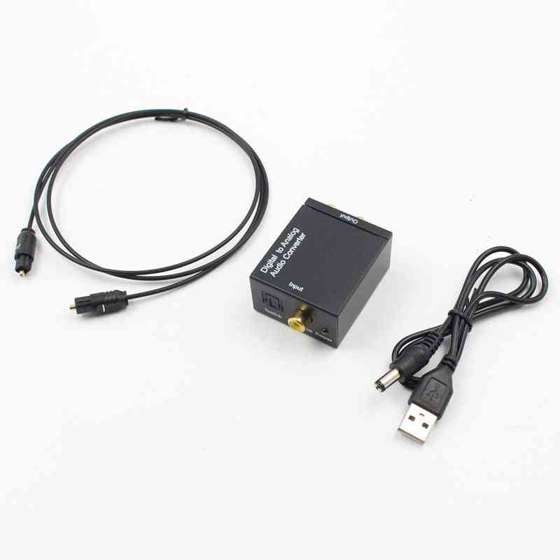 Optical Cable Adapter - Toslink To Rca Digital To Analog Audio Converter Headphone