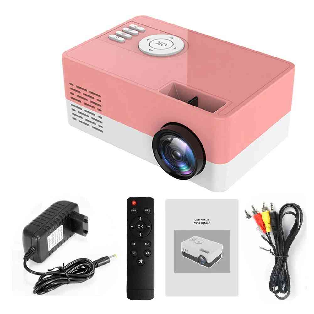 Mini bærbar projektor support 1080p videodisplay, hjemmemedieafspiller lomme video beamer gave til venner børn - blå au plug