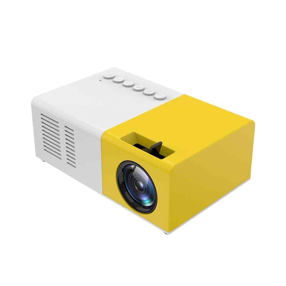 Home projector av, sd, tf card, usb portable pocket beamer with phone pk yg300 - black eu plugs