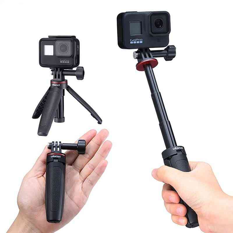 Ulanzi mt-09 treppiede universale per gopro selfie vlog con estensione universale per gopro, 8/7/6/5 / hero - adattatore per luce a clip