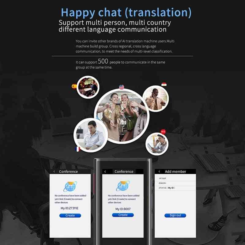 117 Languages, Smart Voice Translator For Business Travel With 1gb+8gb Support