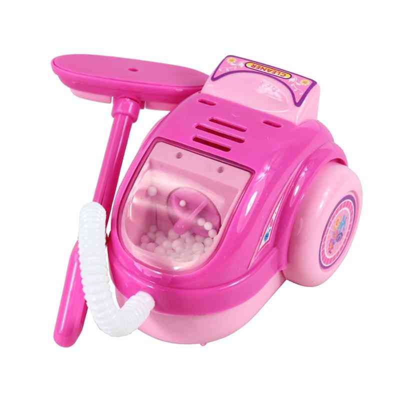 1 pc aspiradora de plástico eléctrico mini limpieza ligera, juguetes educativos de bricolaje para niños niñas -
