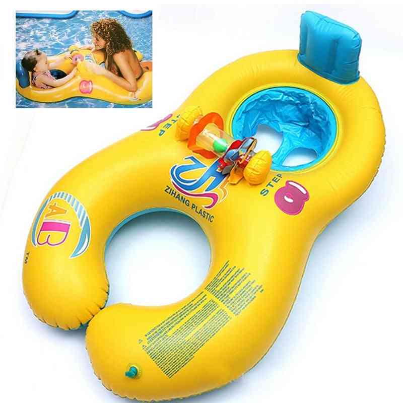 Napihljiva igrača za dojenčke z otrokom na plavajoči krog - otroški pripomočki za bazen na plaži