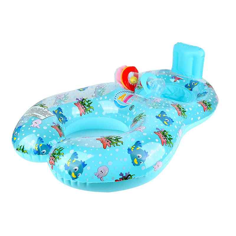 Inflatable Mother Baby Float Circle Ring Toy - Child Beach Swimming Pool Accessories