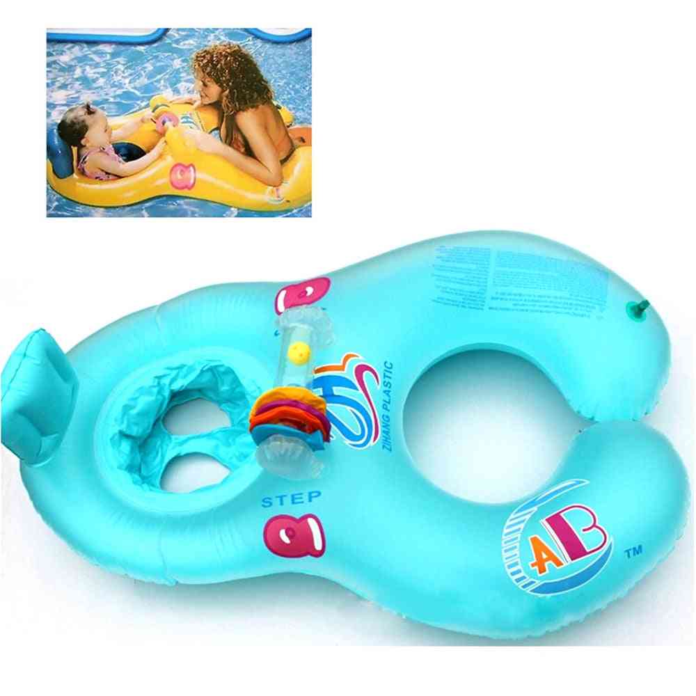 Inflatable Mother Baby Float Circle Ring Toy - Child Beach Swimming Pool Accessories