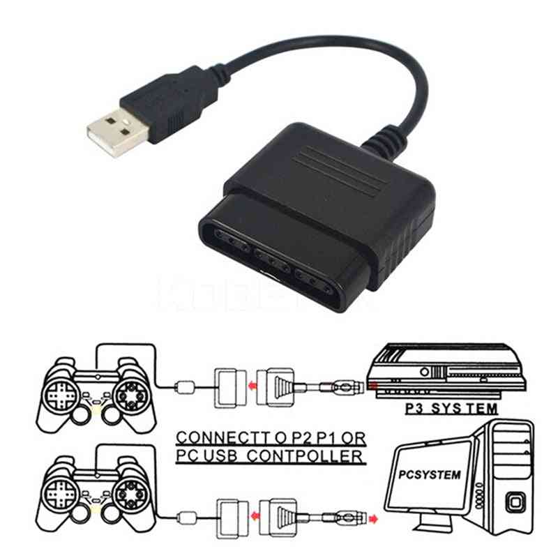 Sony ps1 / ps2 playstation - dualshock 2, adattatore per controller giochi usb per pc - cavo convertitore senza driver (nero) -