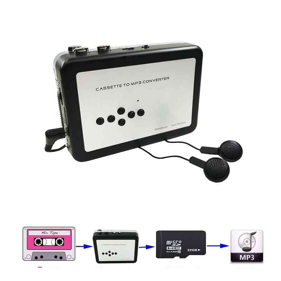Cassette Player - Portable Standalone Tape For Mp3 Converter Tf Card With Earphones