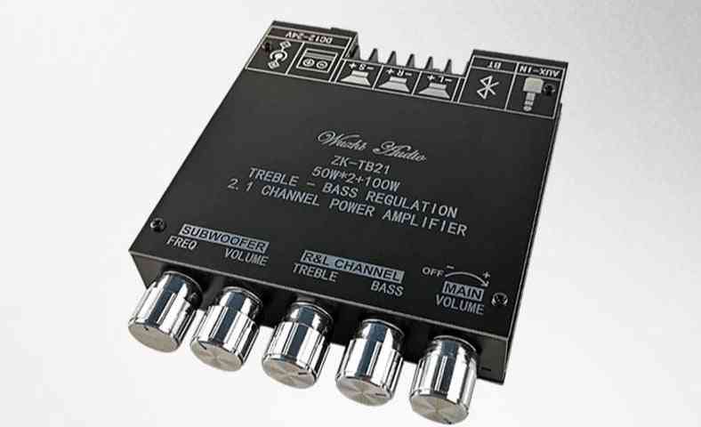 Zk-tb21 tpa3116d2, bluetooth 5.0, placa amplificadora de subwoofer con audio de potencia de 2.1 canales 50wx2 + 100w, placa amplificadora estéreo, amplificador de bajos -