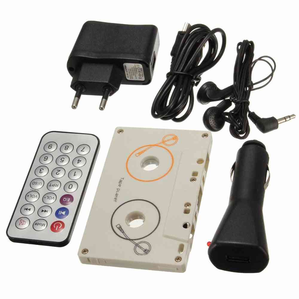 Car Cassette Sd Mmc Mp3 Tape Player Adapter Kit With Remote Control Stereo Audio Cassette Player