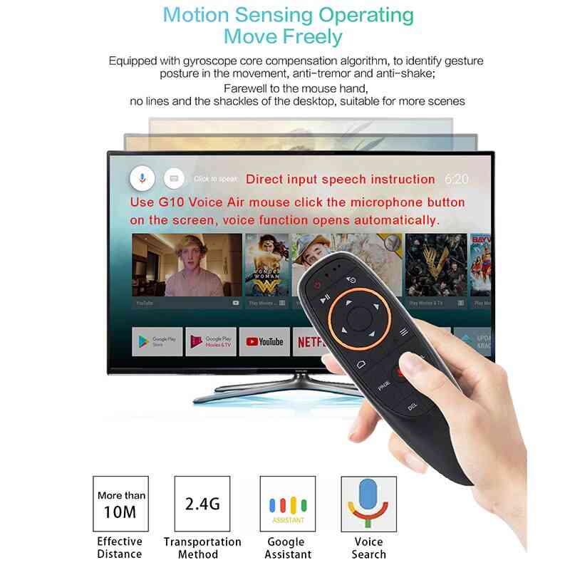 Wireless Mini Remote Control For Android Tv Box With Voice Control For Gyro Sensing Game