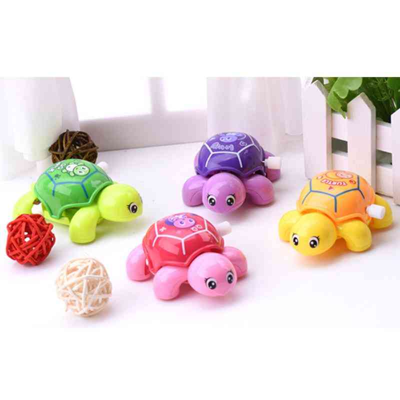1pc bebê mini brinquedos tartaruga com relógio, tartaruga infantil de plástico brinquedo de corda, formato de animal infantil brinquedo tartaruga com relógio -