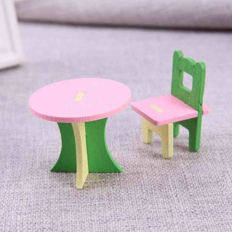 Simulering miniatyr tremøbler leker - tremøbler sett for dukker