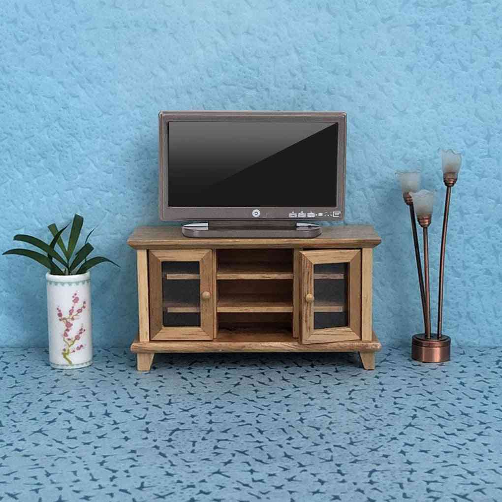 1:12 controle remoto da tv da casa de boneca - simulação de móveis em miniatura decoração da sala de estar da casa de bonecas -