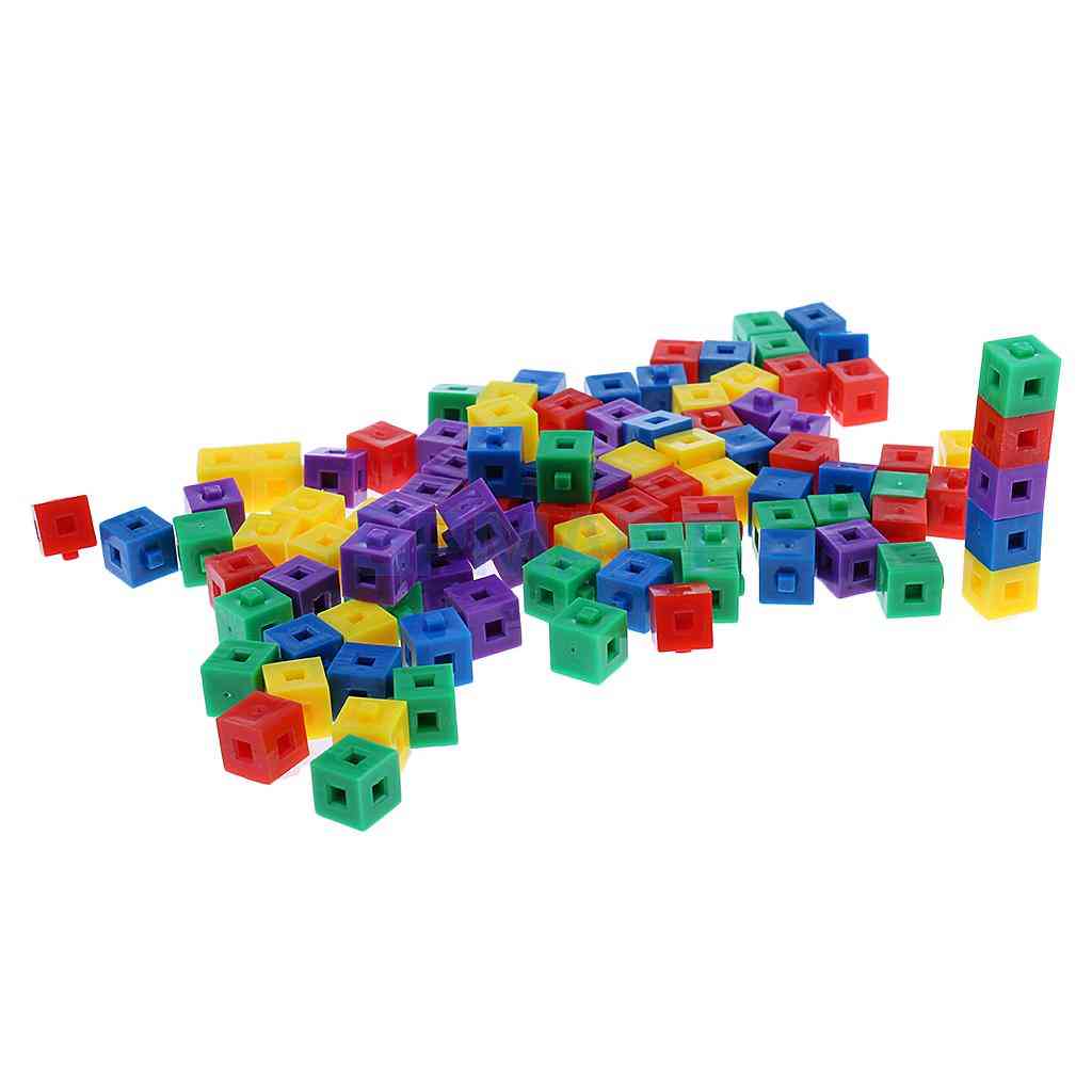 Skládací bloky - 100x dětská stavebnice, skládací kostky-kostky pro kreativní párty hračku