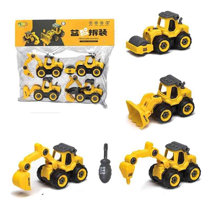Engenharia carro montagem brinquedo engenharia caminhão escavadeira bulldozer criança parafuso menino ferramenta criativa - 666-1