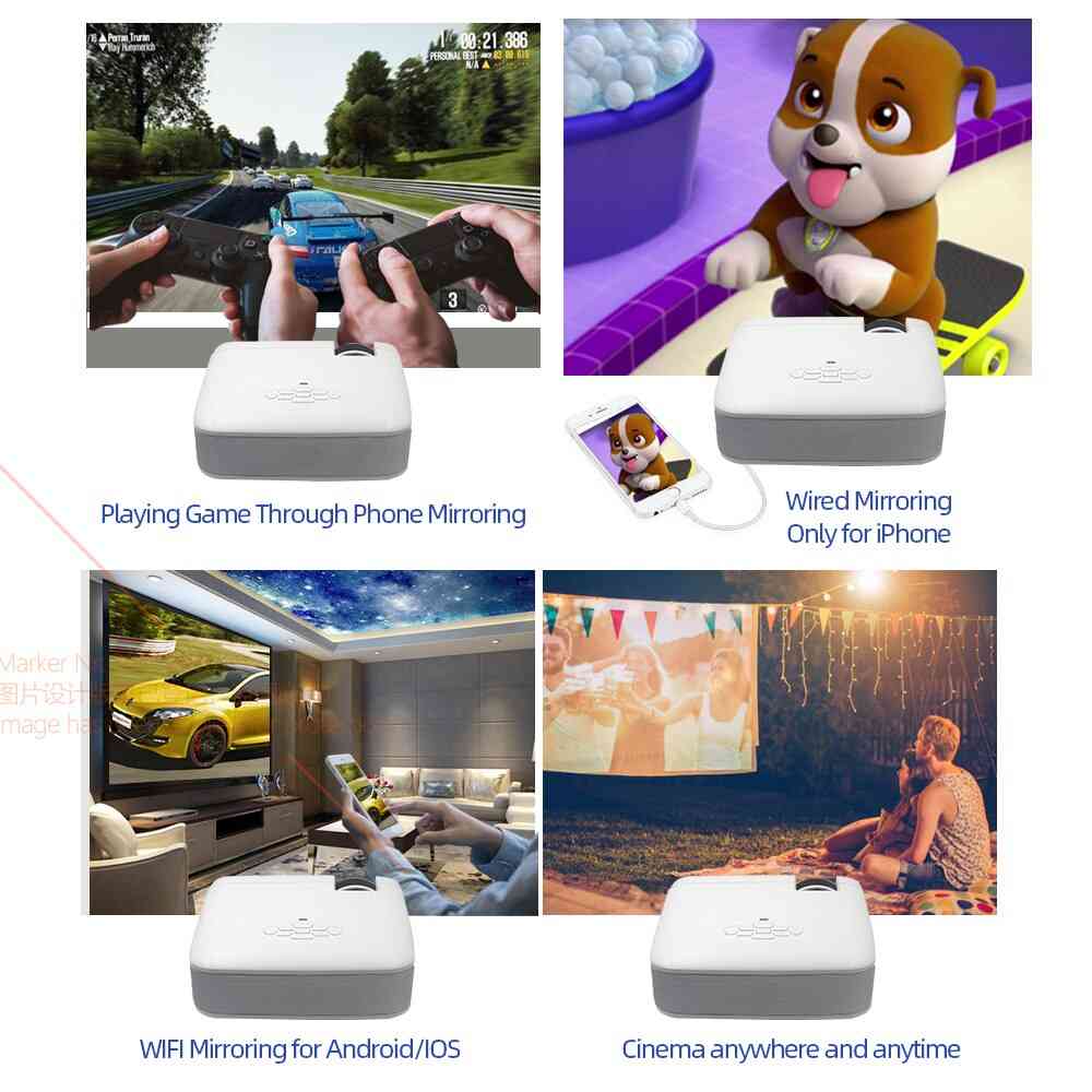 Portable, Mini And Smart Led Projector With Synchronize