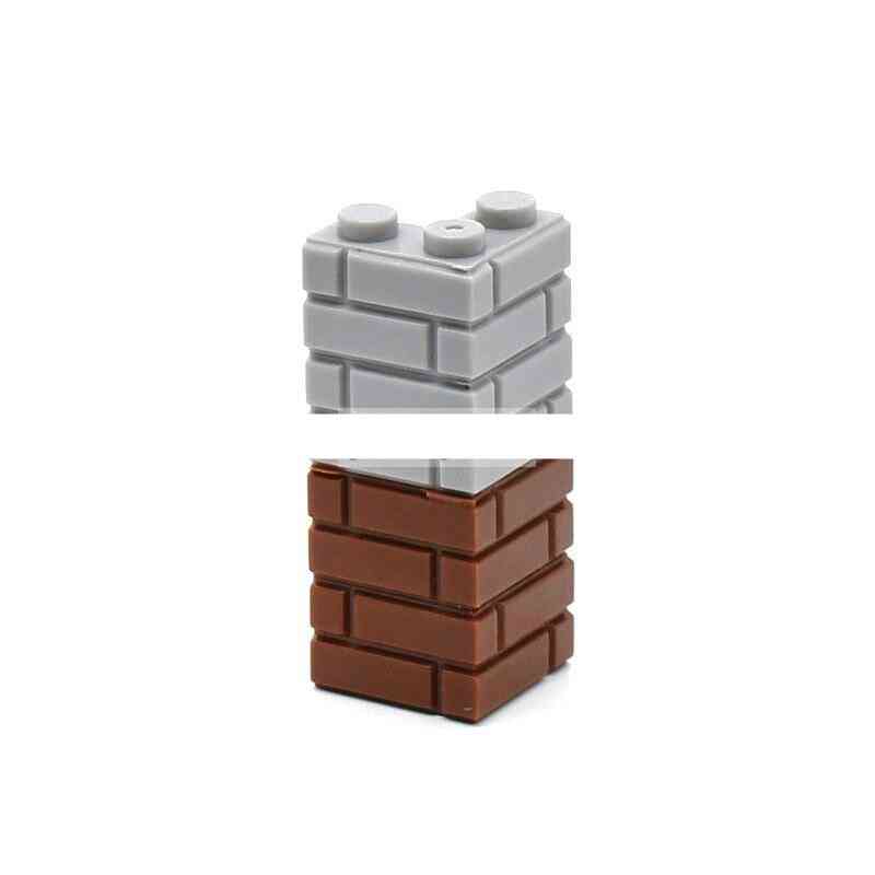 100pcs, 2x2 Dots Corner Wall Bricks Classic Building Block