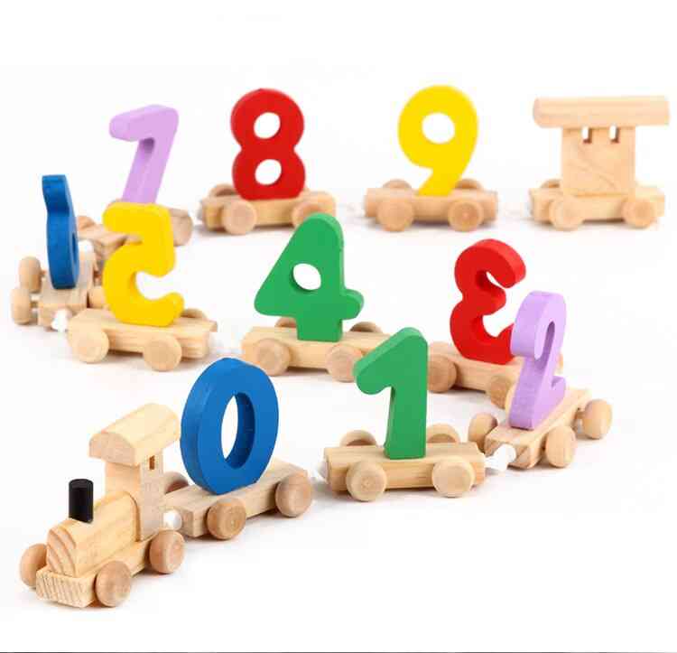 Empalme digital de madera tren pequeño sabiduría práctica educación temprana 3-5 años juguetes de madera para niños -