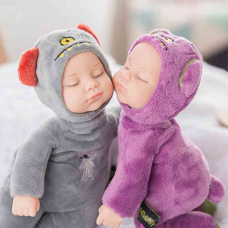 25cm Mini-stuffed Born-doll For Children, Silicone-reborn Alive-babies Lifelike Kids Sleep
