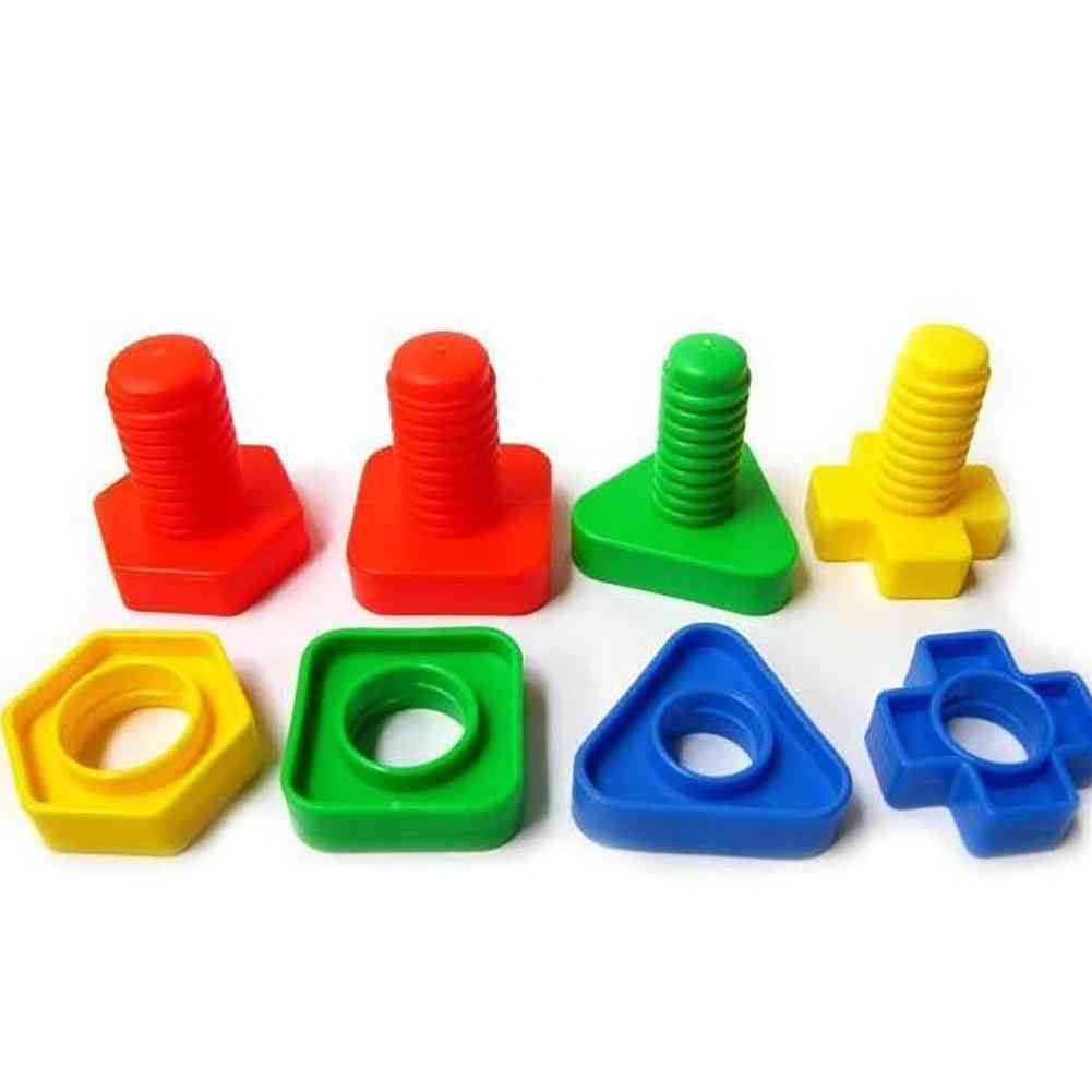 șuruburi colorate, șuruburi, construcție puzzle, joc inteligent, jucărie (32buc)