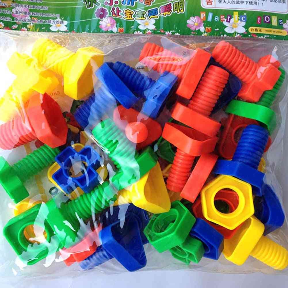 șuruburi colorate, șuruburi, construcție puzzle, joc inteligent, jucărie (32buc)