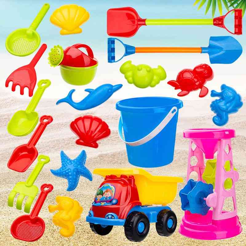 Sandkasse sæt kit sommer legetøj til strand lege sand vand spille vogn - 10stk-350850