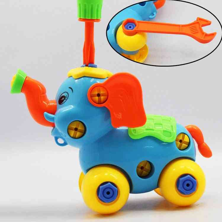 Plastic Train Helicopter Shape, Screwing Disassembly Blocks Toy