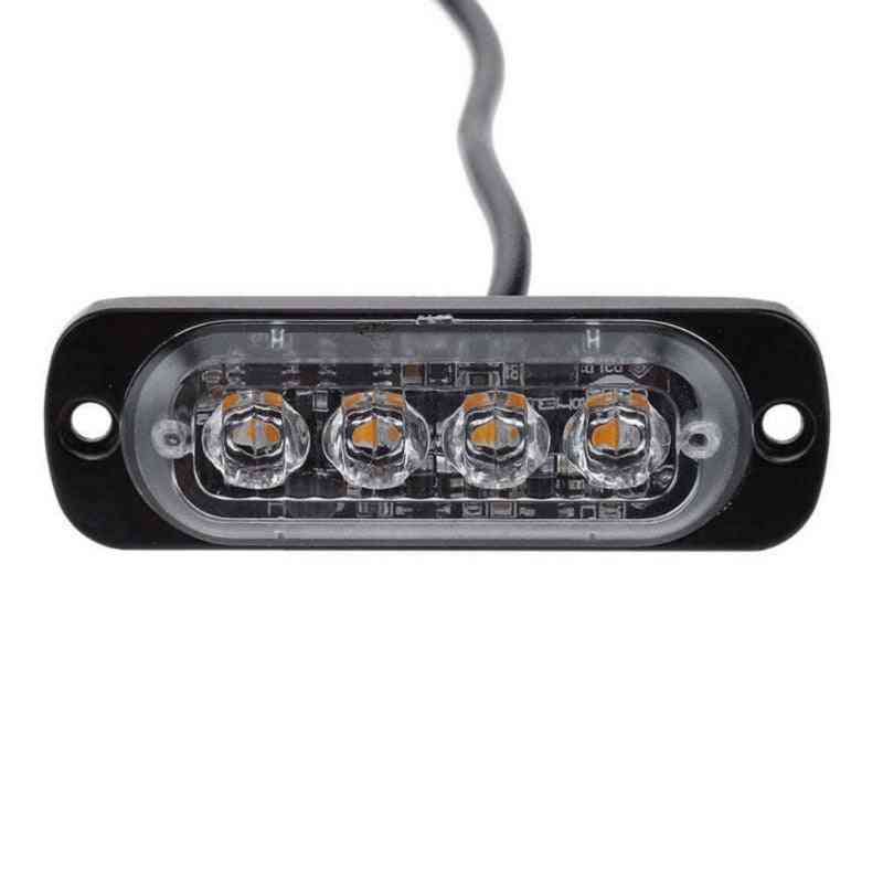 Luz de advertencia estroboscópica led, barra de luces intermitente de rejilla para camión, automóvil - rojo azul