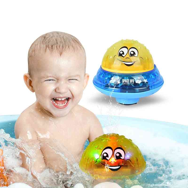 Rociar agua bola luces led foat ducha giratoria- juegos de fiesta en la piscina para niños al aire libre juguete para niños baño diversión en la playa - dorado