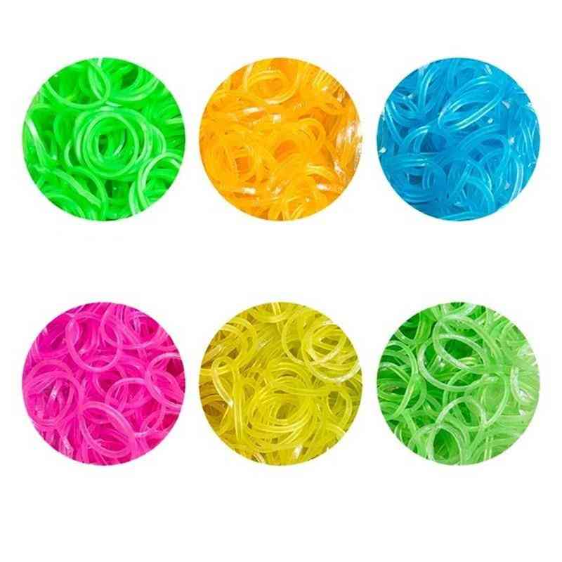 Set di giocattoli fai-da-te in gomma con telaio, bracciali fai-da-te-elastici in silicone, fasce elastiche-arcobaleno - tipo1