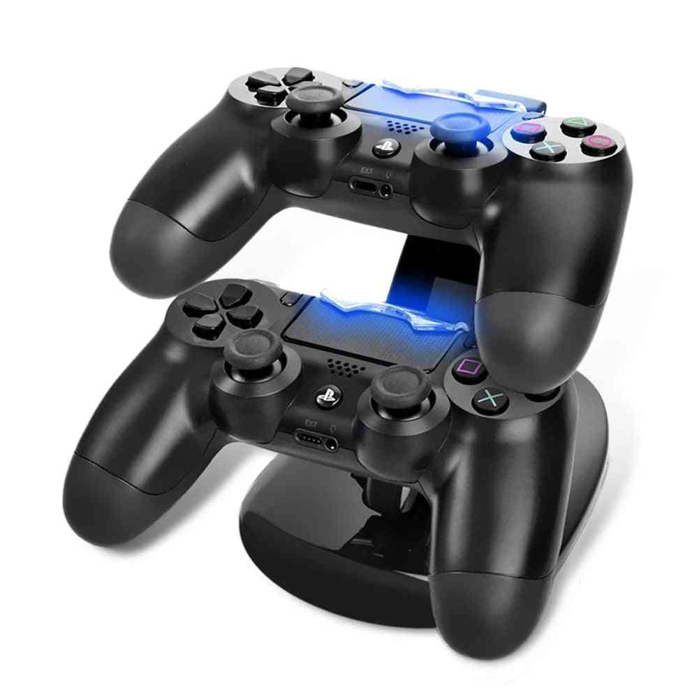 Usb Dual Gamepad Charger Dock Game Controller Power Supply, Charging Station Stand For Sony Playstation Ps4