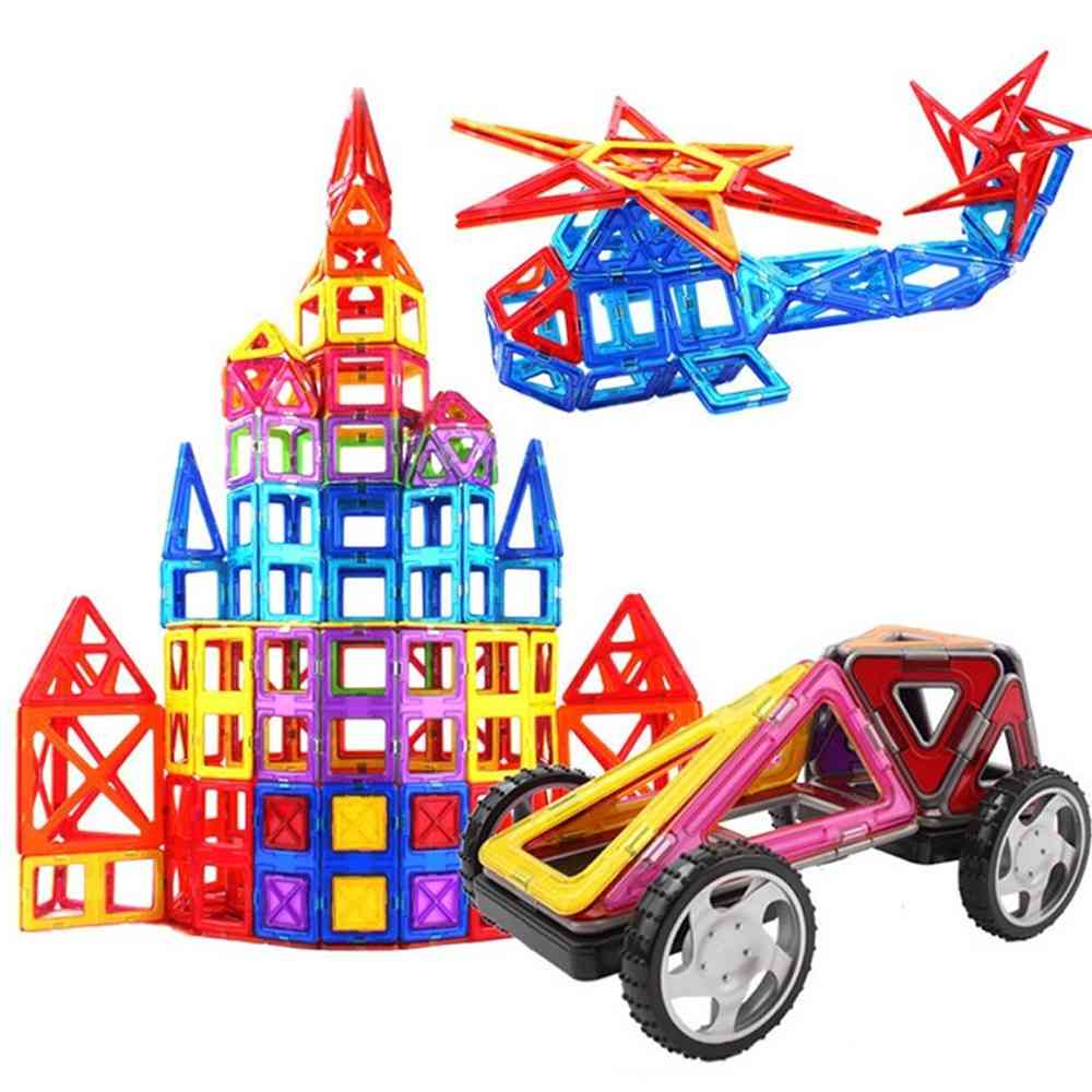 Große magnetische Blöcke Dreieck quadratische Steine magnetische Designer Bau Spielzeug für Kinder -
