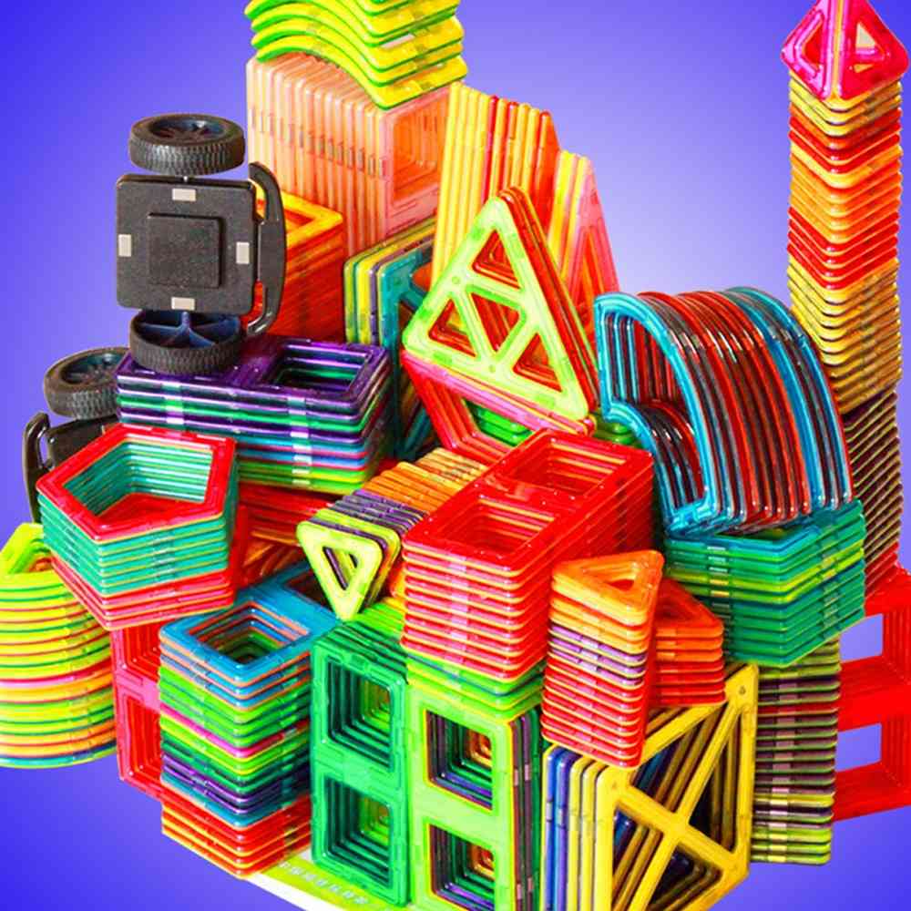 Große magnetische Blöcke Dreieck quadratische Steine magnetische Designer Bau Spielzeug für Kinder -